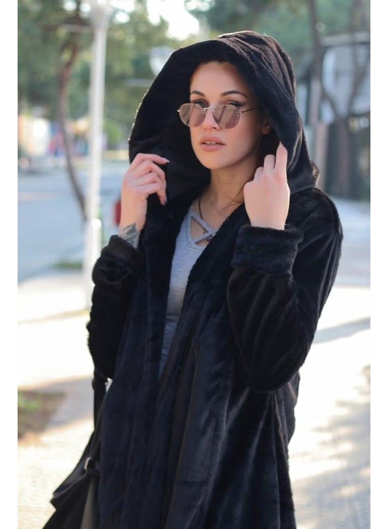 Barbora Winter Fur Women's Jacket Full Length TR296BLACK - Image 4